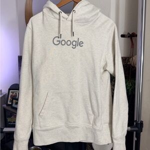 Google Light Gray Hoodie Sweatshirt - Size XL Slim Fit